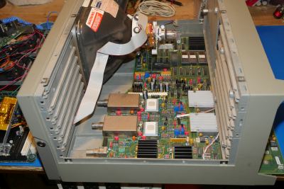 circuit boards inside oscilloscope.