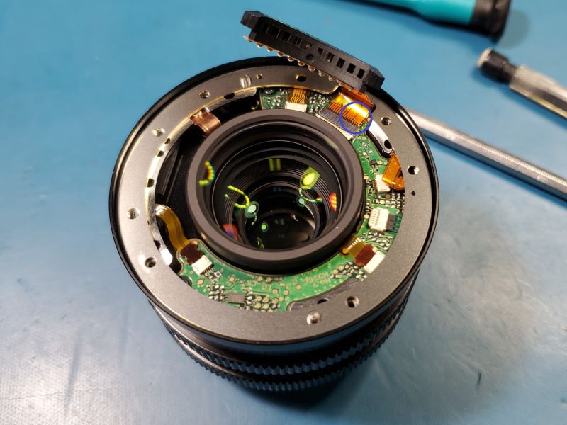 rear of disassembled lens.