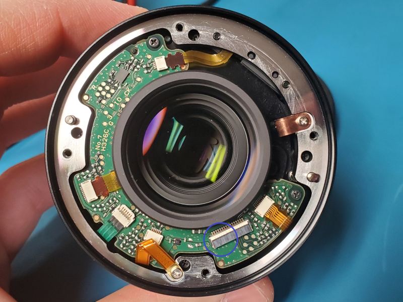 rear of disassembled lens.