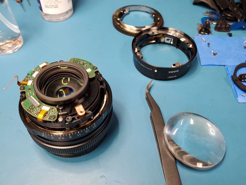 Rear half of lens removed.