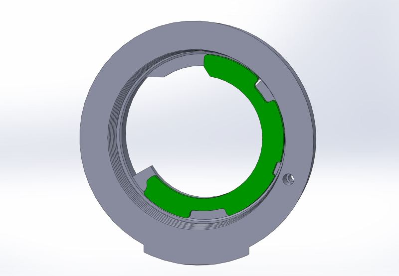 CAD render of lens mount test jig.
